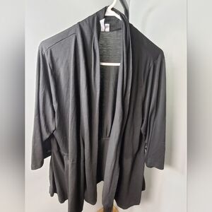 Dots Black Open Front Cape Jacket